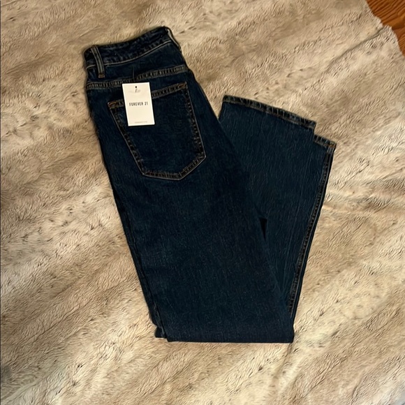 Forever 21 Blue Straight Leg Denim Jeans - Picture 6 of 9